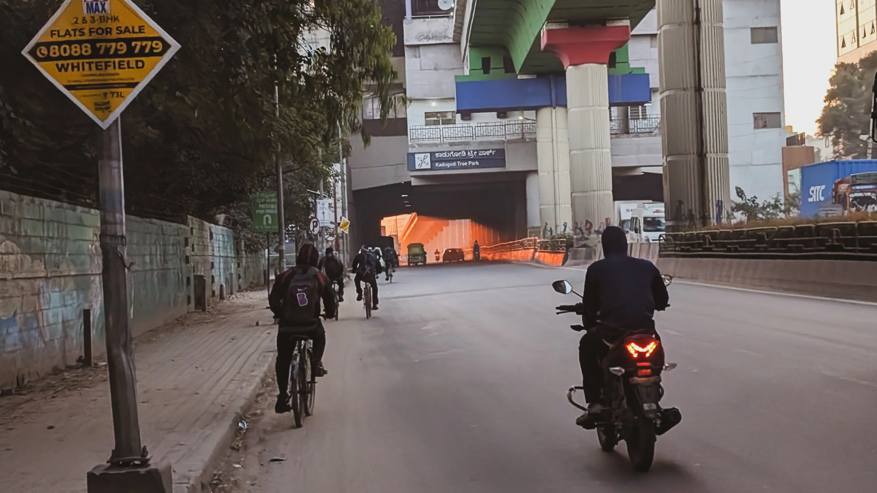 Sunlight beneath Kadugodi metro station